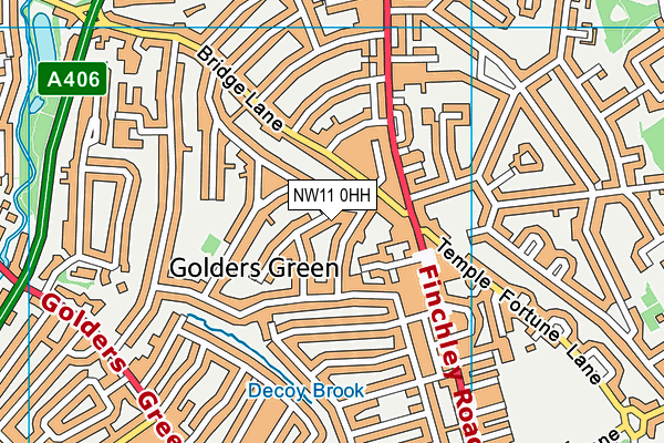 NW11 0HH map - OS VectorMap District (Ordnance Survey) NW11 0HH map - OS VectorMap District (Ordnance Survey)