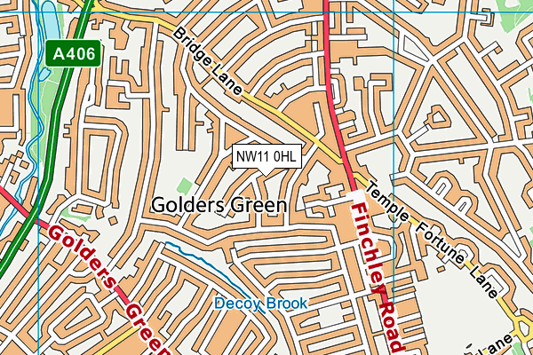 NW11 0HL map - OS VectorMap District (Ordnance Survey) NW11 0HL map - OS VectorMap District (Ordnance Survey)