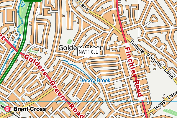 NW11 0JL map - OS VectorMap District (Ordnance Survey) NW11 0JL map - OS VectorMap District (Ordnance Survey)
