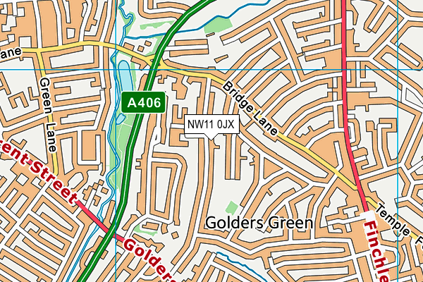 NW11 0JX map - OS VectorMap District (Ordnance Survey) NW11 0JX map - OS VectorMap District (Ordnance Survey)