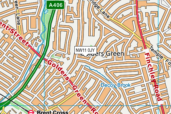 NW11 0JY map - OS VectorMap District (Ordnance Survey) NW11 0JY map - OS VectorMap District (Ordnance Survey)