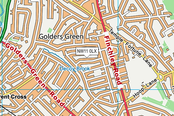 NW11 0LX map - OS VectorMap District (Ordnance Survey)