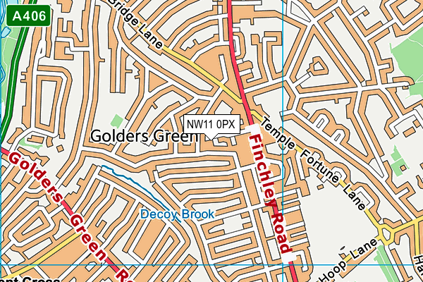 NW11 0PX map - OS VectorMap District (Ordnance Survey) NW11 0PX map - OS VectorMap District (Ordnance Survey)