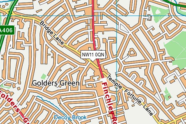 NW11 0QN map - OS VectorMap District (Ordnance Survey) NW11 0QN map - OS VectorMap District (Ordnance Survey)