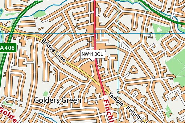 NW11 0QU map - OS VectorMap District (Ordnance Survey) NW11 0QU map - OS VectorMap District (Ordnance Survey)