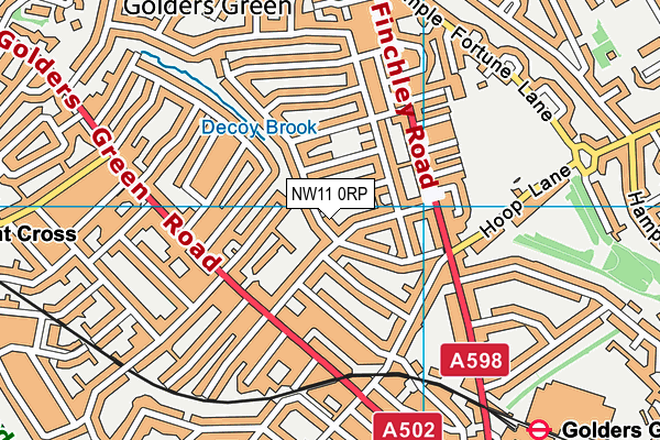 NW11 0RP map - OS VectorMap District (Ordnance Survey) NW11 0RP map - OS VectorMap District (Ordnance Survey)