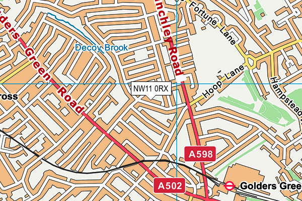 NW11 0RX map - OS VectorMap District (Ordnance Survey)