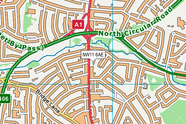 NW11 6AE map - OS VectorMap District (Ordnance Survey) NW11 6AE map - OS VectorMap District (Ordnance Survey)