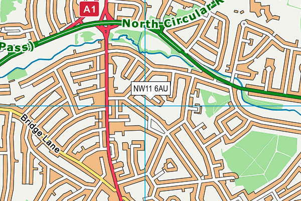 NW11 6AU map - OS VectorMap District (Ordnance Survey)