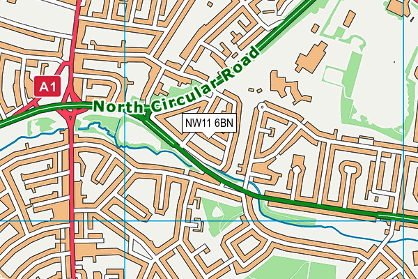 NW11 6BN map - OS VectorMap District (Ordnance Survey) NW11 6BN map - OS VectorMap District (Ordnance Survey)