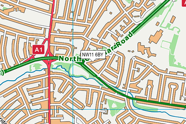 NW11 6BY map - OS VectorMap District (Ordnance Survey) NW11 6BY map - OS VectorMap District (Ordnance Survey)