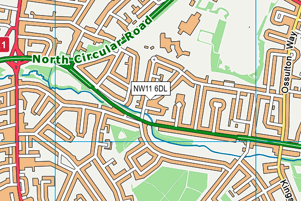NW11 6DL map - OS VectorMap District (Ordnance Survey) NW11 6DL map - OS VectorMap District (Ordnance Survey)