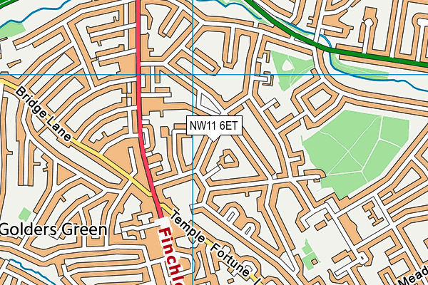 NW11 6ET map - OS VectorMap District (Ordnance Survey) NW11 6ET map - OS VectorMap District (Ordnance Survey)