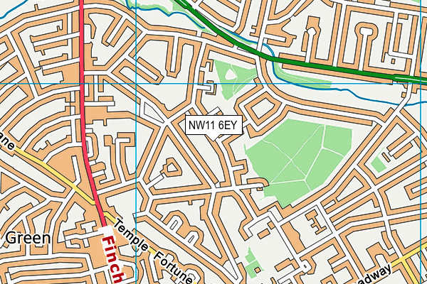NW11 6EY map - OS VectorMap District (Ordnance Survey)