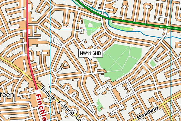 NW11 6HD map - OS VectorMap District (Ordnance Survey)