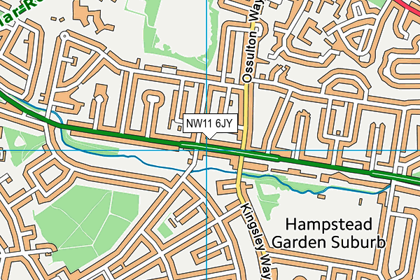 NW11 6JY map - OS VectorMap District (Ordnance Survey)