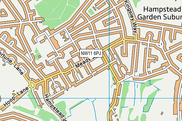 NW11 6PJ map - OS VectorMap District (Ordnance Survey) NW11 6PJ map - OS VectorMap District (Ordnance Survey)