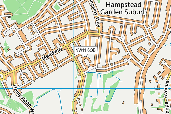NW11 6QB map - OS VectorMap District (Ordnance Survey) NW11 6QB map - OS VectorMap District (Ordnance Survey)