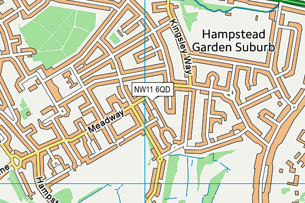 NW11 6QD map - OS VectorMap District (Ordnance Survey) NW11 6QD map - OS VectorMap District (Ordnance Survey)
