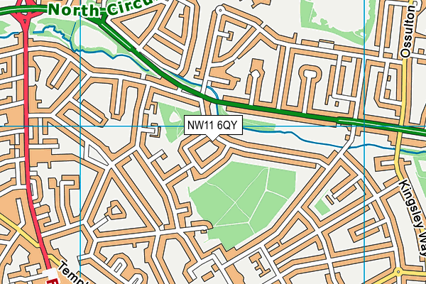 NW11 6QY map - OS VectorMap District (Ordnance Survey)