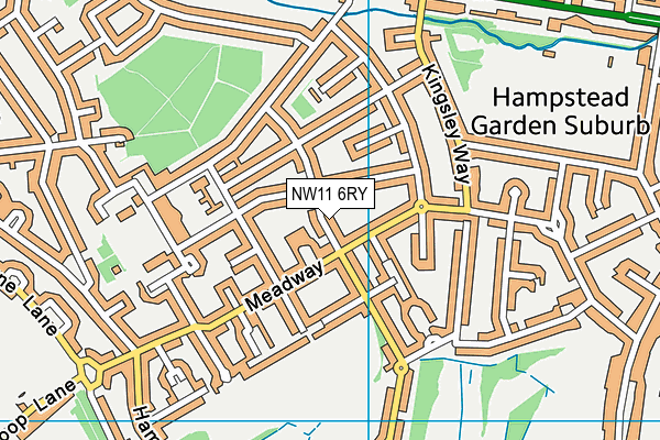 NW11 6RY map - OS VectorMap District (Ordnance Survey) NW11 6RY map - OS VectorMap District (Ordnance Survey)