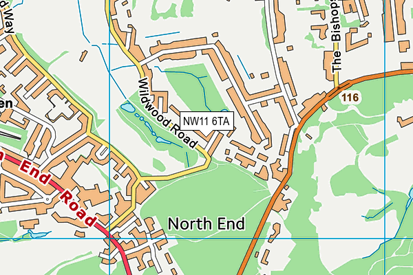 NW11 6TA map - OS VectorMap District (Ordnance Survey) NW11 6TA map - OS VectorMap District (Ordnance Survey)