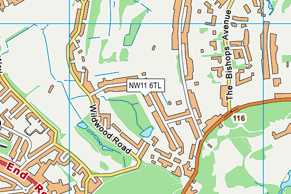 NW11 6TL map - OS VectorMap District (Ordnance Survey) NW11 6TL map - OS VectorMap District (Ordnance Survey)