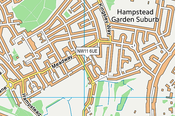 NW11 6UE map - OS VectorMap District (Ordnance Survey) NW11 6UE map - OS VectorMap District (Ordnance Survey)
