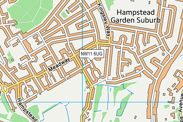 NW11 6UG map - OS VectorMap District (Ordnance Survey) NW11 6UG map - OS VectorMap District (Ordnance Survey)