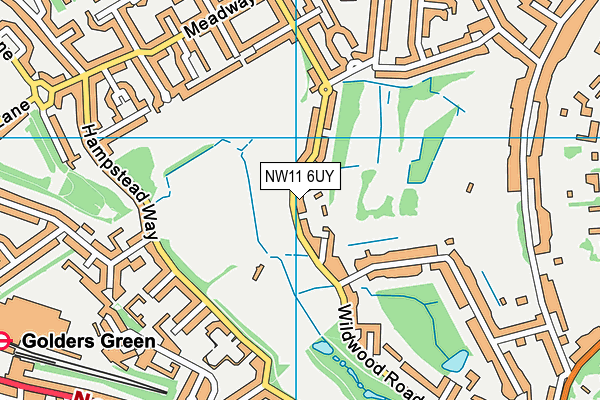NW11 6UY map - OS VectorMap District (Ordnance Survey)