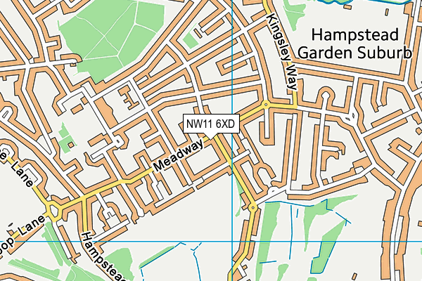 NW11 6XD map - OS VectorMap District (Ordnance Survey) NW11 6XD map - OS VectorMap District (Ordnance Survey)