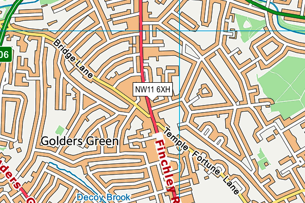 NW11 6XH map - OS VectorMap District (Ordnance Survey)