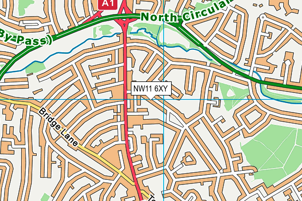 NW11 6XY map - OS VectorMap District (Ordnance Survey) NW11 6XY map - OS VectorMap District (Ordnance Survey)