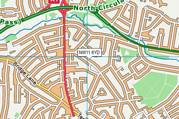NW11 6YD map - OS VectorMap District (Ordnance Survey)