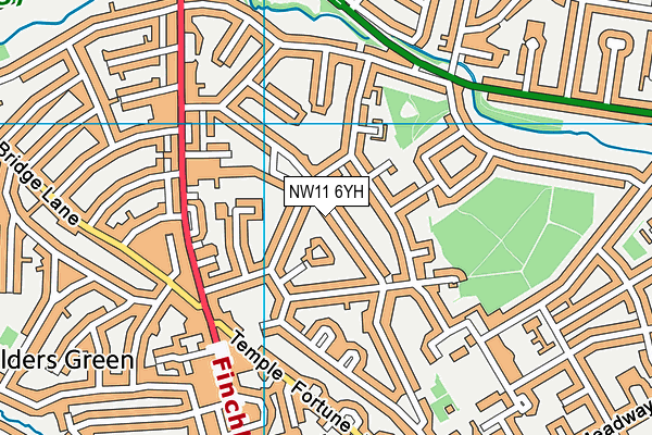 NW11 6YH map - OS VectorMap District (Ordnance Survey) NW11 6YH map - OS VectorMap District (Ordnance Survey)
