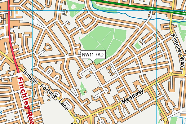 NW11 7AD map - OS VectorMap District (Ordnance Survey) NW11 7AD map - OS VectorMap District (Ordnance Survey)