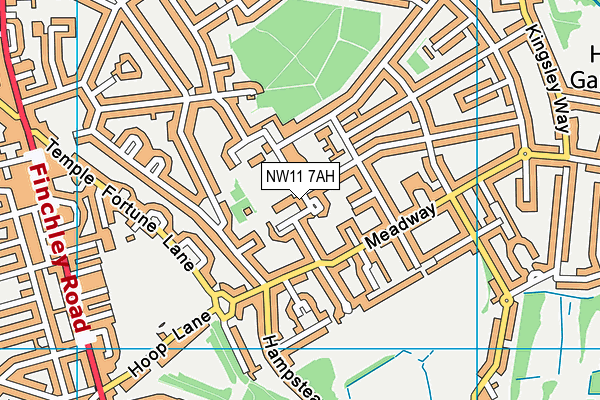 NW11 7AH map - OS VectorMap District (Ordnance Survey) NW11 7AH map - OS VectorMap District (Ordnance Survey)