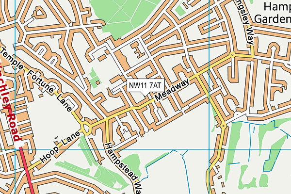 NW11 7AT map - OS VectorMap District (Ordnance Survey) NW11 7AT map - OS VectorMap District (Ordnance Survey)