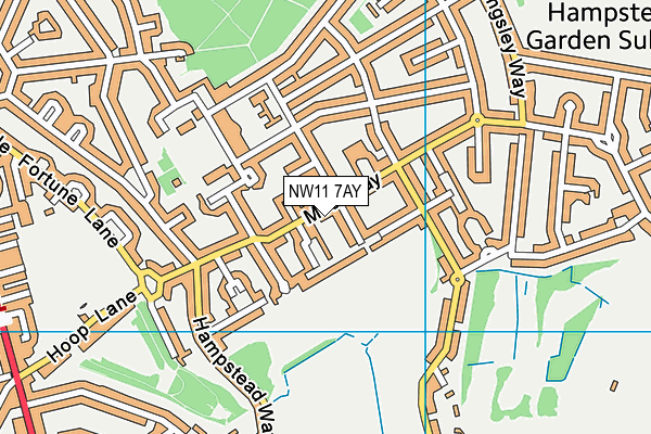 NW11 7AY map - OS VectorMap District (Ordnance Survey) NW11 7AY map - OS VectorMap District (Ordnance Survey)
