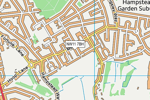 NW11 7BH map - OS VectorMap District (Ordnance Survey)