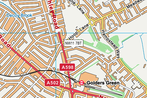 NW11 7BT map - OS VectorMap District (Ordnance Survey) NW11 7BT map - OS VectorMap District (Ordnance Survey)