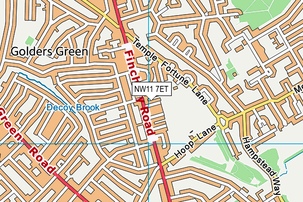 NW11 7ET map - OS VectorMap District (Ordnance Survey) NW11 7ET map - OS VectorMap District (Ordnance Survey)