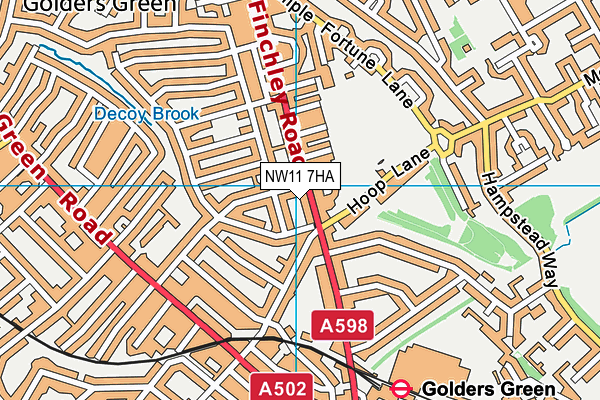 NW11 7HA map - OS VectorMap District (Ordnance Survey) NW11 7HA map - OS VectorMap District (Ordnance Survey)