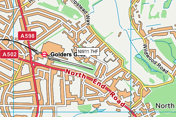 NW11 7HF map - OS VectorMap District (Ordnance Survey) NW11 7HF map - OS VectorMap District (Ordnance Survey)