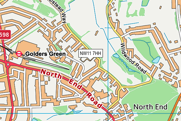NW11 7HH map - OS VectorMap District (Ordnance Survey) NW11 7HH map - OS VectorMap District (Ordnance Survey)
