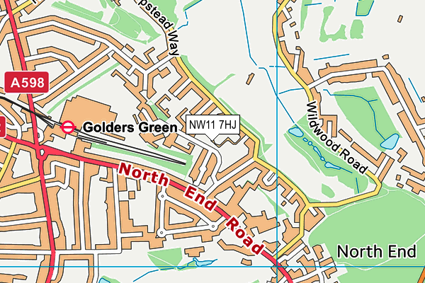 NW11 7HJ map - OS VectorMap District (Ordnance Survey) NW11 7HJ map - OS VectorMap District (Ordnance Survey)