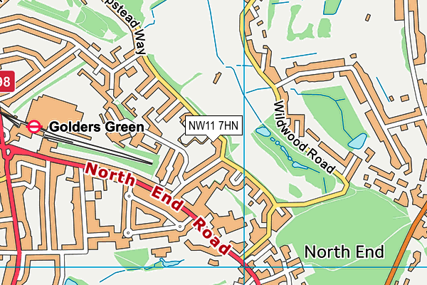 NW11 7HN map - OS VectorMap District (Ordnance Survey)