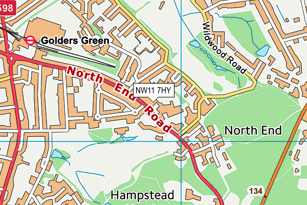 NW11 7HY map - OS VectorMap District (Ordnance Survey)