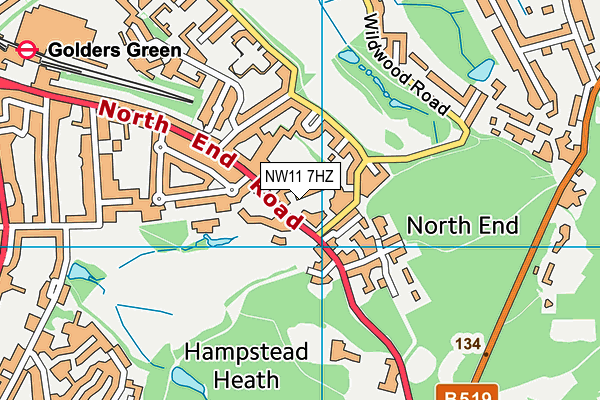 NW11 7HZ map - OS VectorMap District (Ordnance Survey) NW11 7HZ map - OS VectorMap District (Ordnance Survey)
