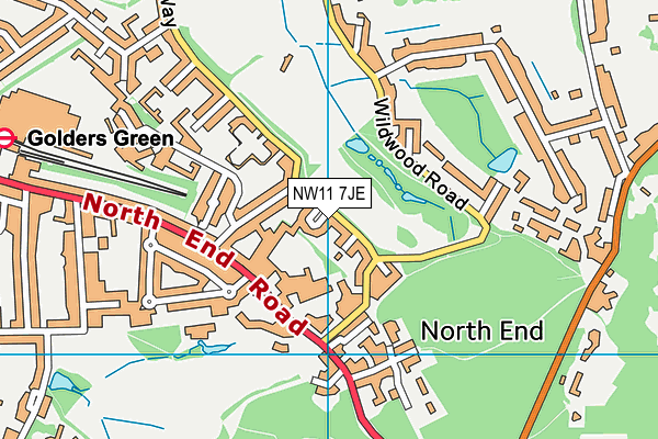 NW11 7JE map - OS VectorMap District (Ordnance Survey) NW11 7JE map - OS VectorMap District (Ordnance Survey)